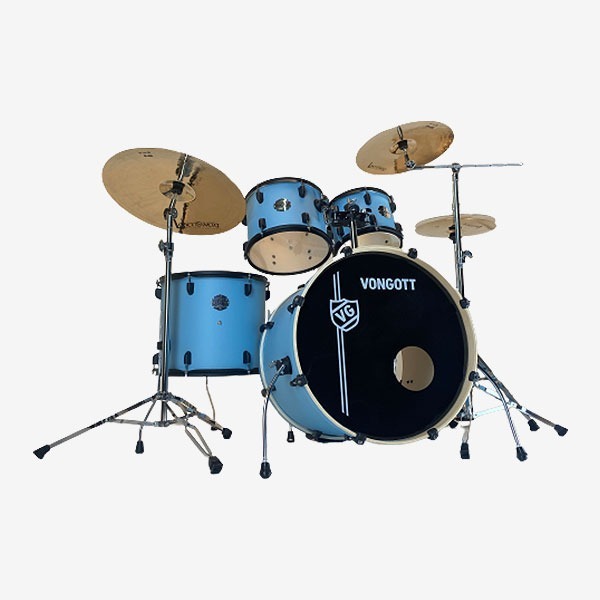 VONGOTT XRP POPULAR WOOD 5PCS Drum Set Light BLUE