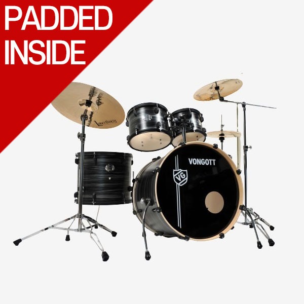Hybrid Drum Set VONGOTT XRP-PAD Poplarwood 18-Inch Base 5 Cylinder Drum Set Black 029994
