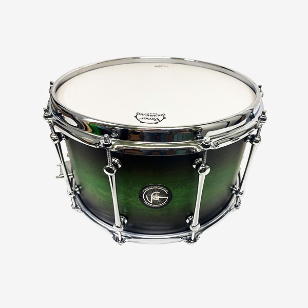 Maple Snare Drum with Sound Focus Ring VONGOTT VENOR All Maple Snare Drum Sound Focus Ring Green Fade 14x8 Inches