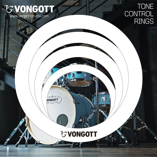 VONGOTT SMART TONE CONTROL RINGS BONGUT TONE CONTROL RING SET WITH DIFFERENT MUTRING WIDTHS BY DRUM SIZE